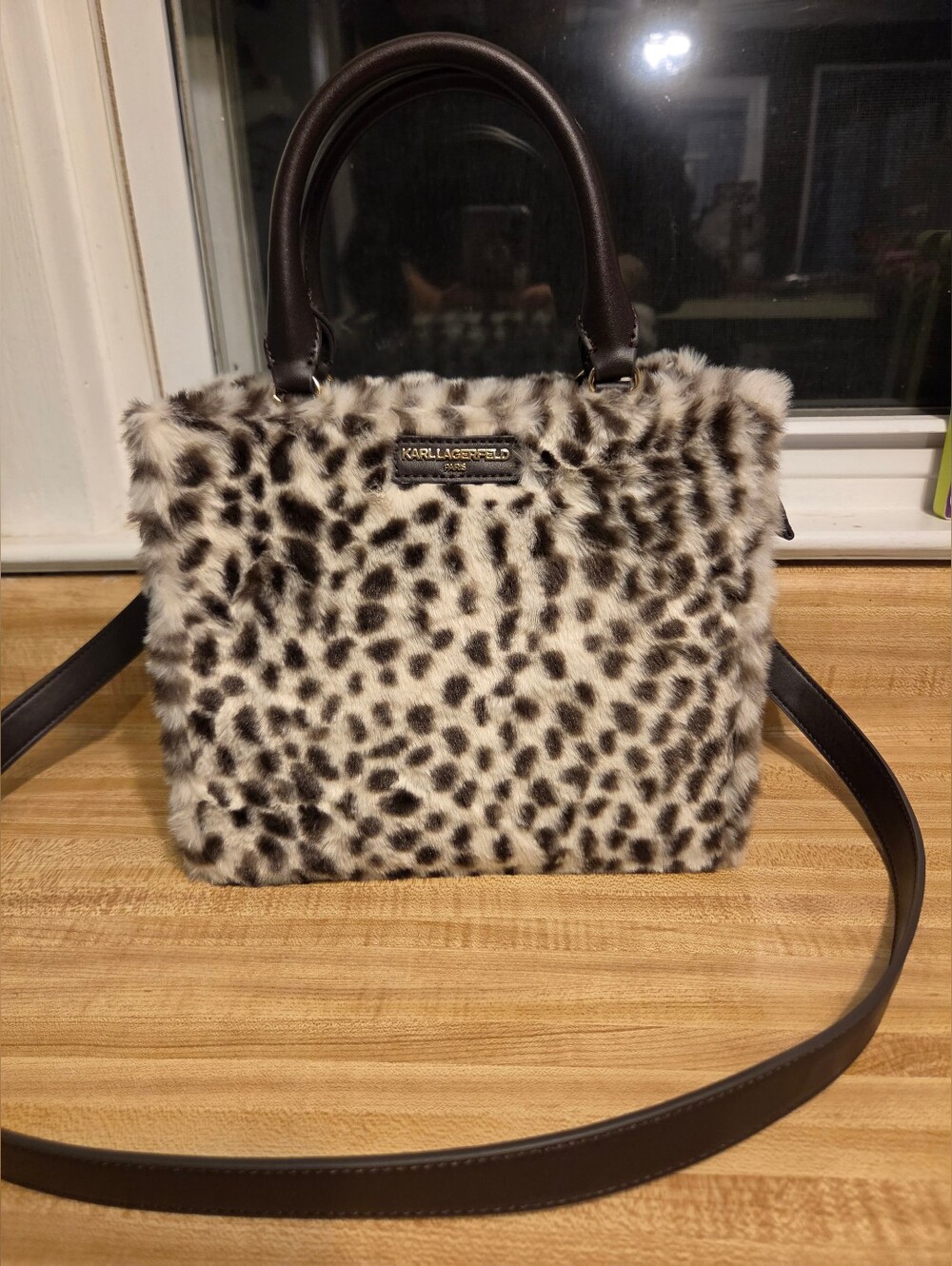 Karl Lagerfeld NWT Furry Animal Print Tote/Crossbody STUNNING
